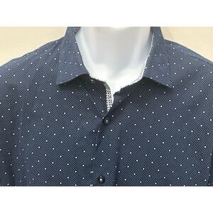 Cactus Man Ricky Singh Blue Microprint Slim Fit Button Shirt Size Large
